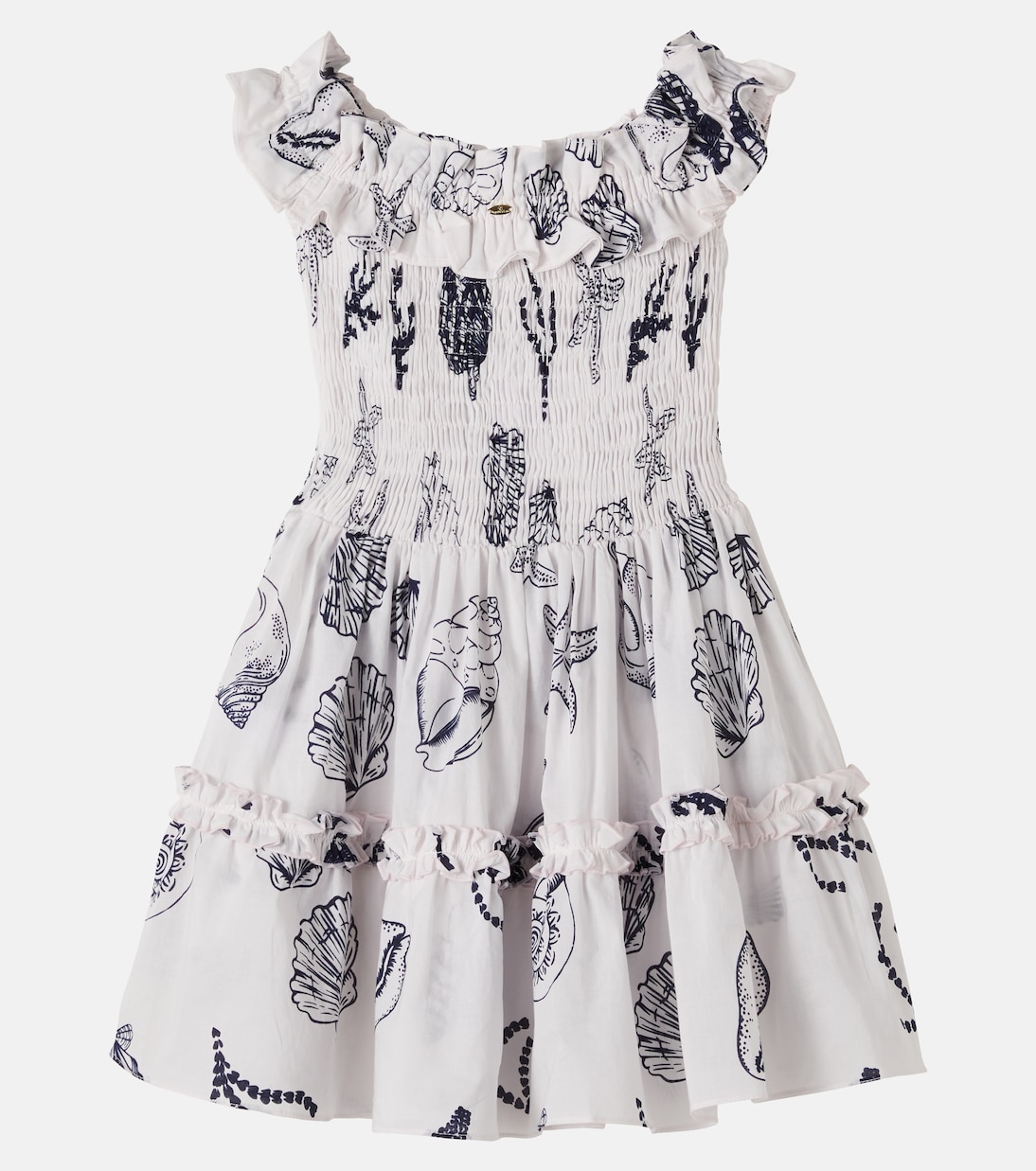 Amber printed ruffled cotton dress | Poupette St Barth Kids