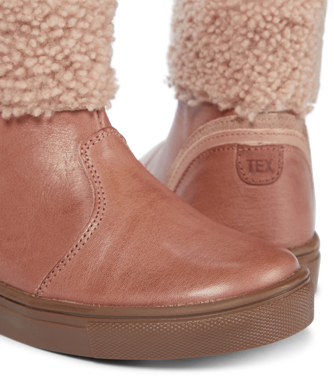 Rainbow shearling-lined leather boots | Petit Nord