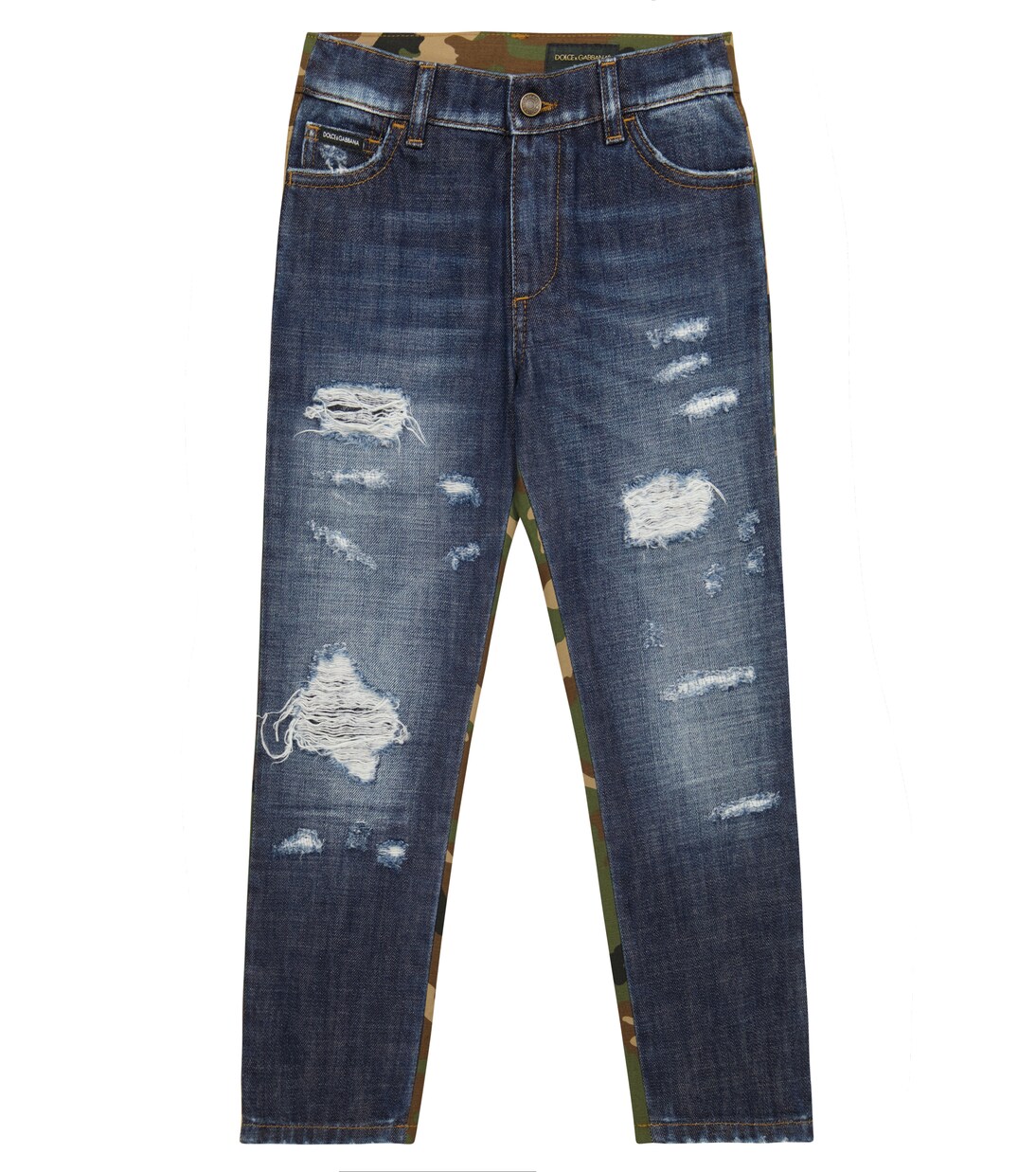 Denim and camouflage pants | Dolce&Gabbana Kids