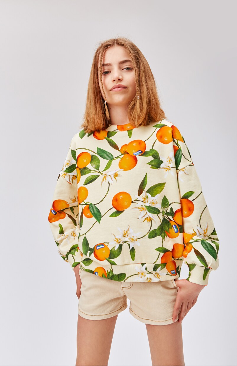 Maxi printed cotton sweatshirt | Molo