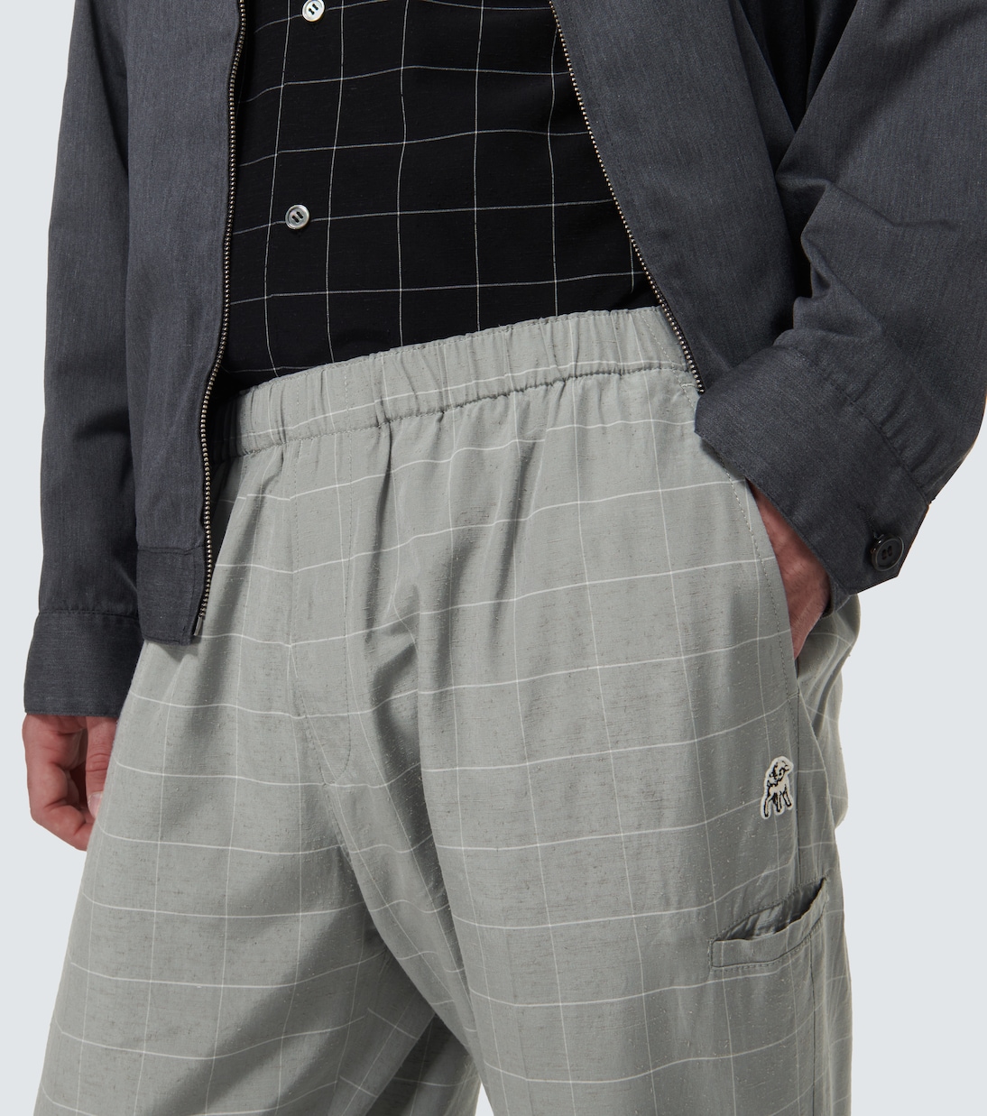 Checked silk-blend pants | Undercover