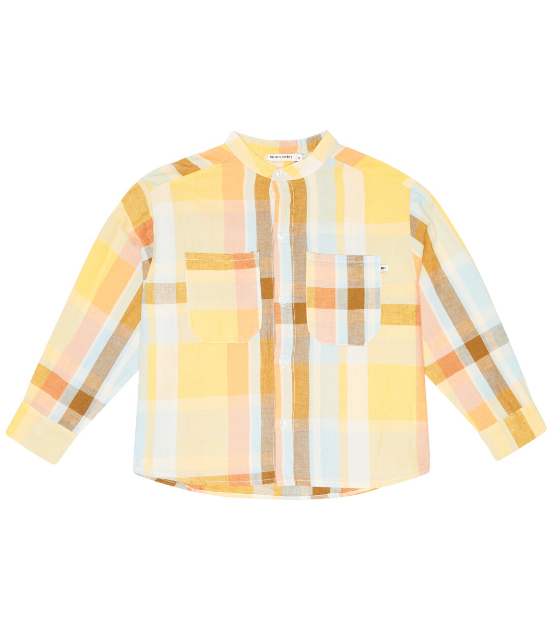 Roberta checked cotton and linen top | The New Society