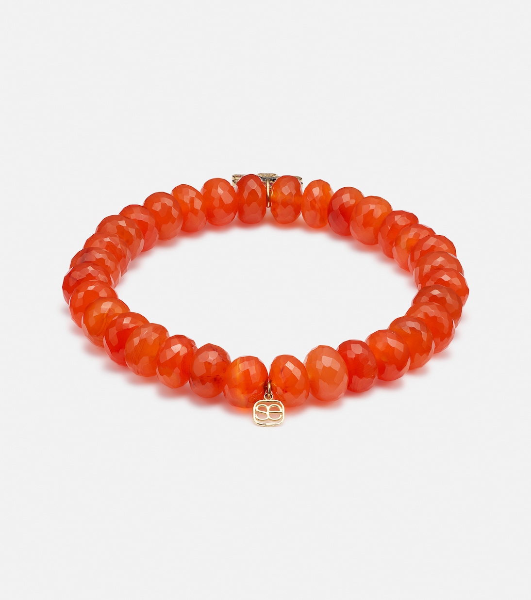 Daisy 14kt gold and carnelian beaded bracelet | Sydney Evan