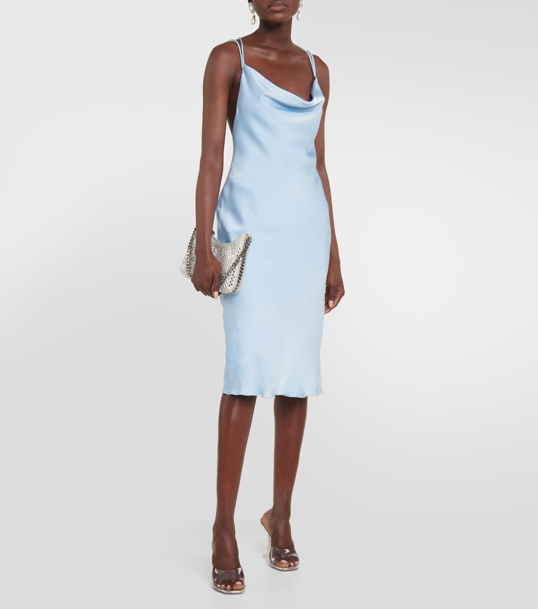 Robe midi de mariée Grace en satin | Rotate