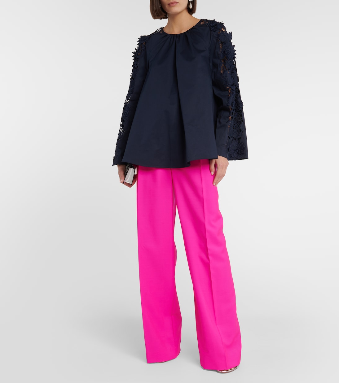 High-Rise-Hose aus Wolle und Mohair | Oscar de la Renta