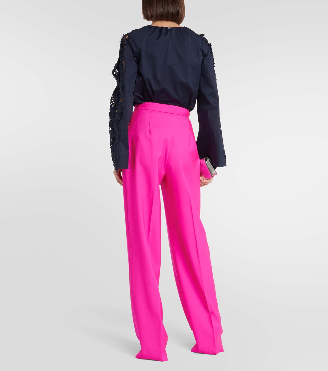 High-Rise-Hose aus Wolle und Mohair | Oscar de la Renta