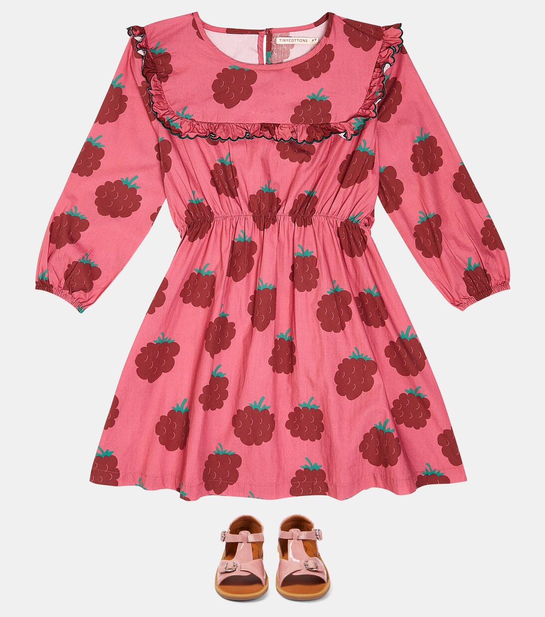 Raspberries Sailor Frills cotton dress | Tinycottons