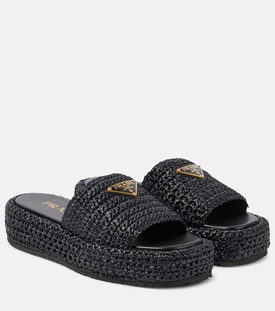 Logo espadrille slides | Prada