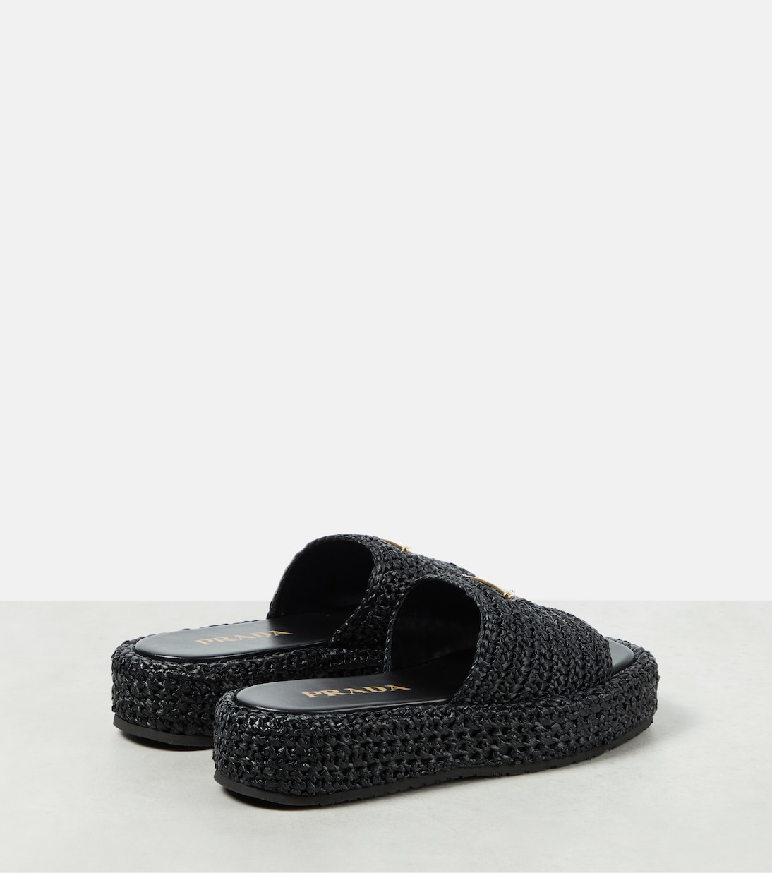 Logo espadrille slides | Prada