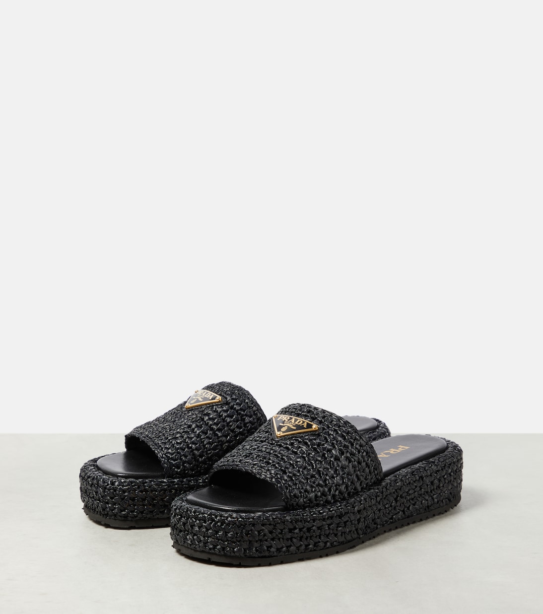Logo espadrille slides | Prada