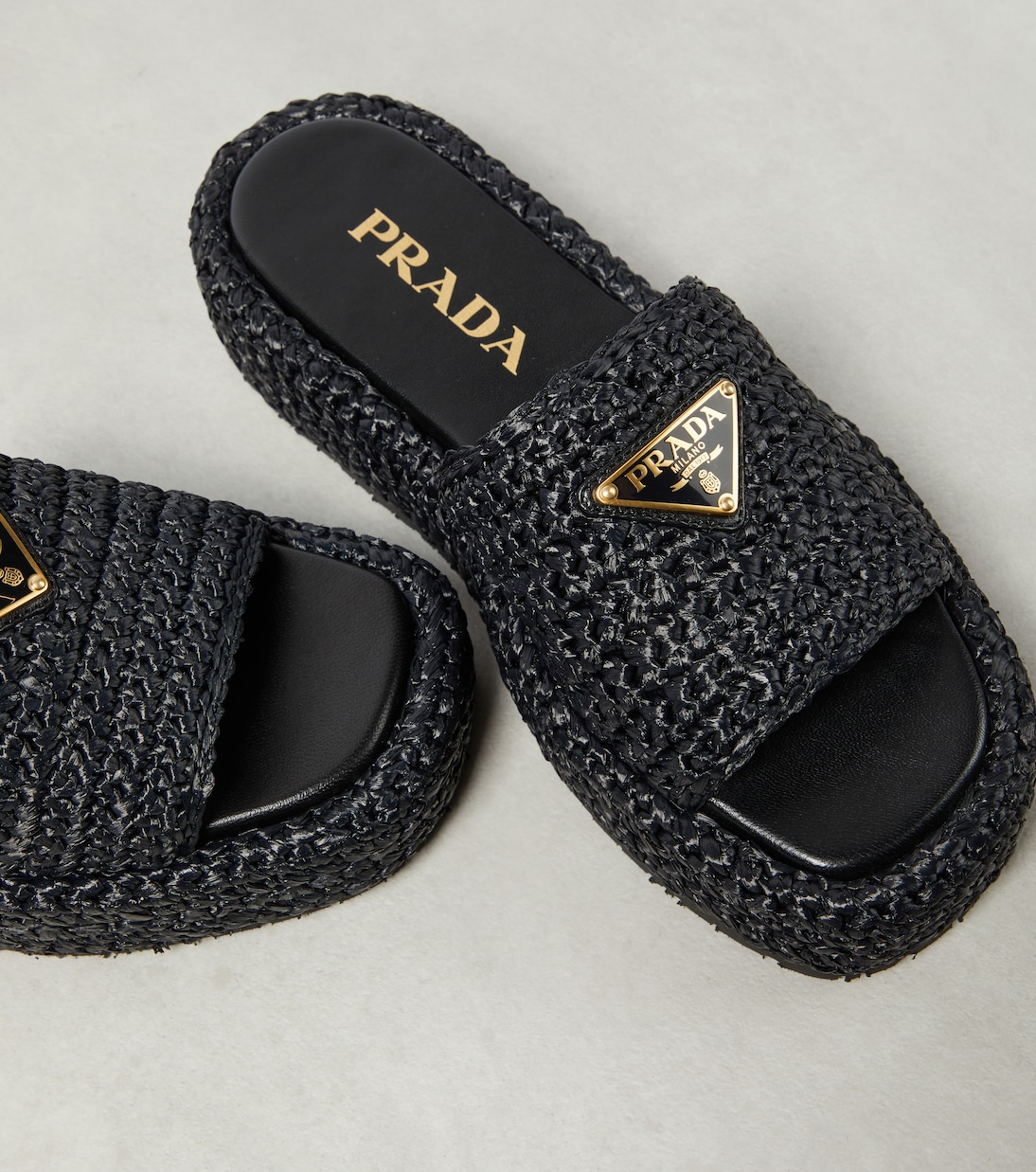 Logo espadrille slides | Prada