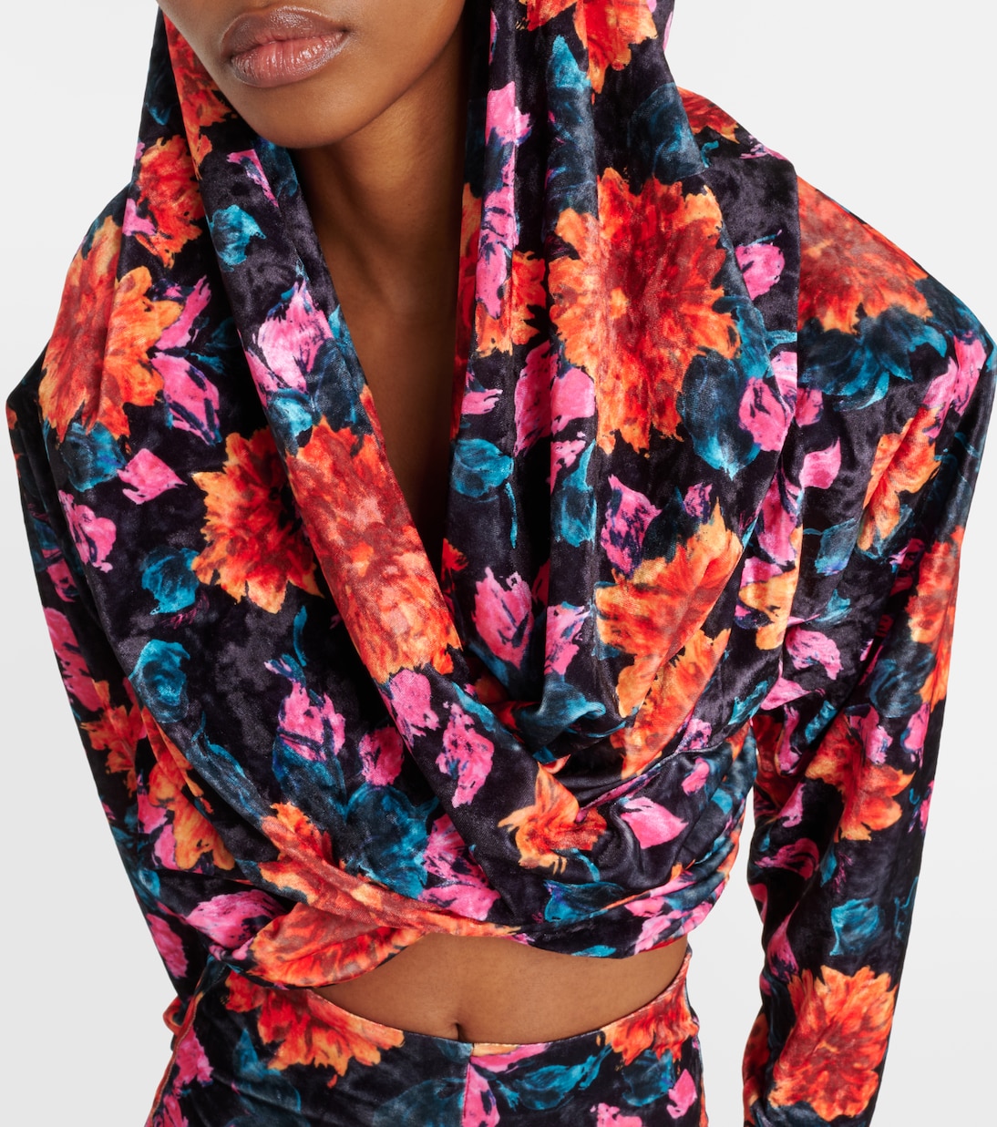 Bedrucktes Top aus Samt | Rotate