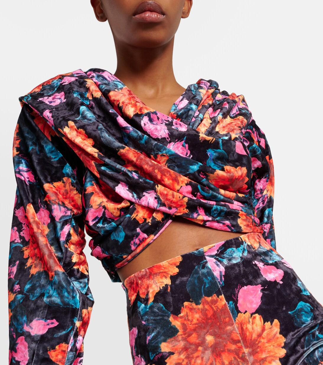 Bedrucktes Top aus Samt | Rotate