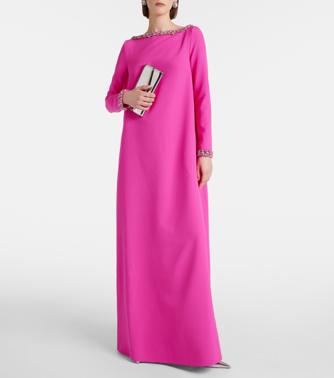 Robe longue Naimal en crêpe | Safiyaa