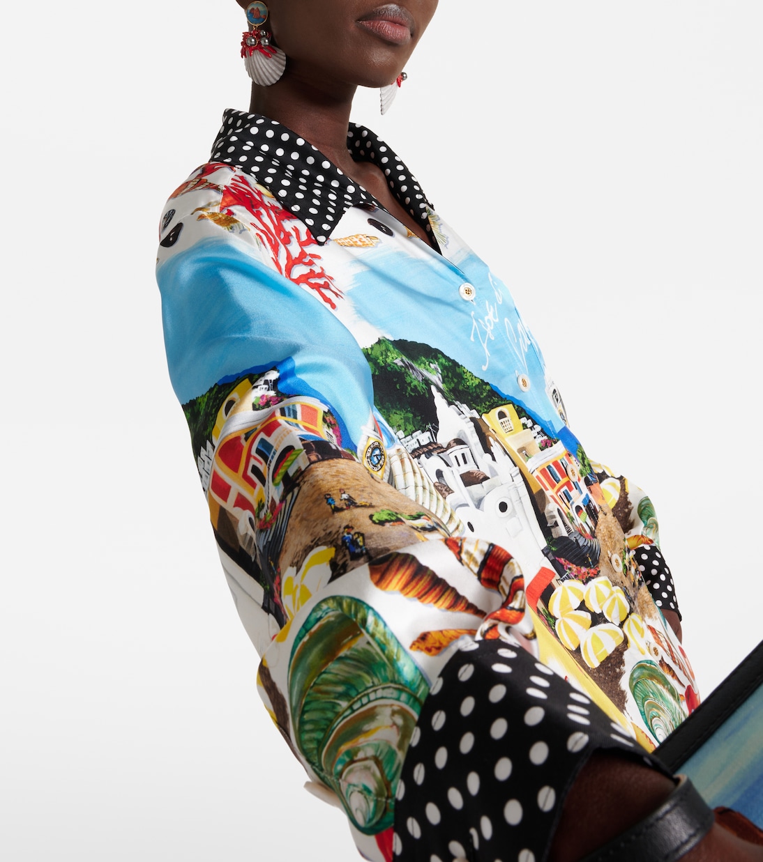 Bedrucktes Hemd Capri aus Seidensatin | Dolce&Gabbana