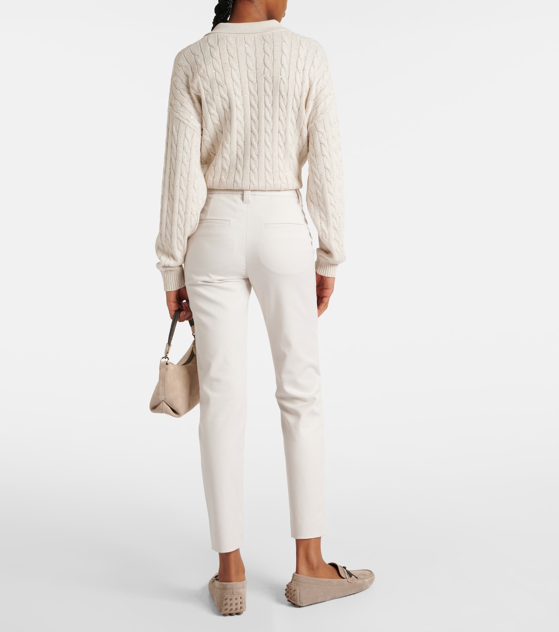Cotton-blend slim pants | Brunello Cucinelli