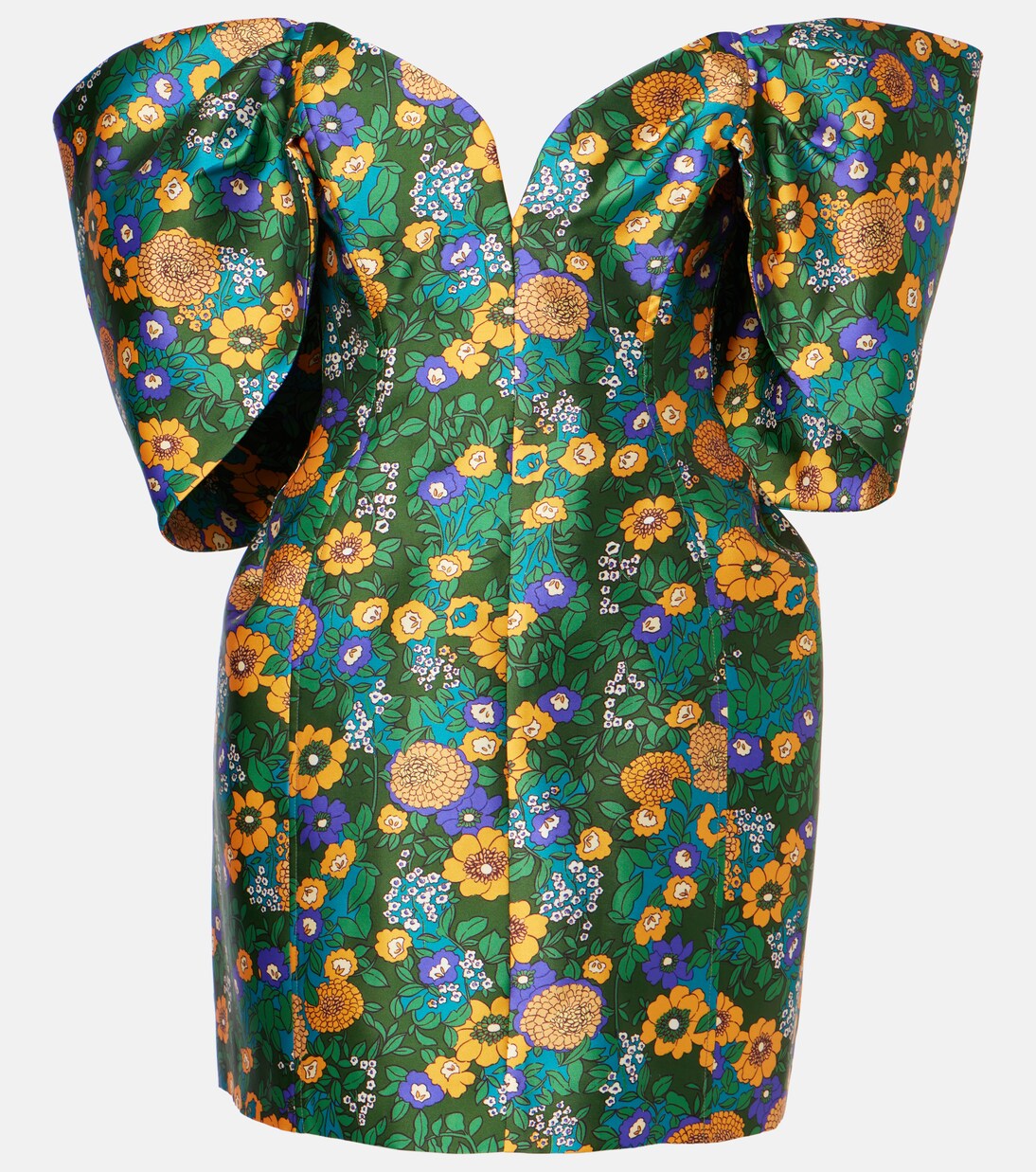 Robe imprimée à encolure bardot | Alémais