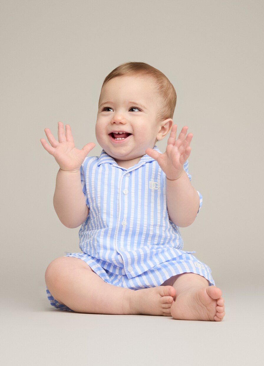 Baby cotton seersucker shorts | Dolce&Gabbana Kids