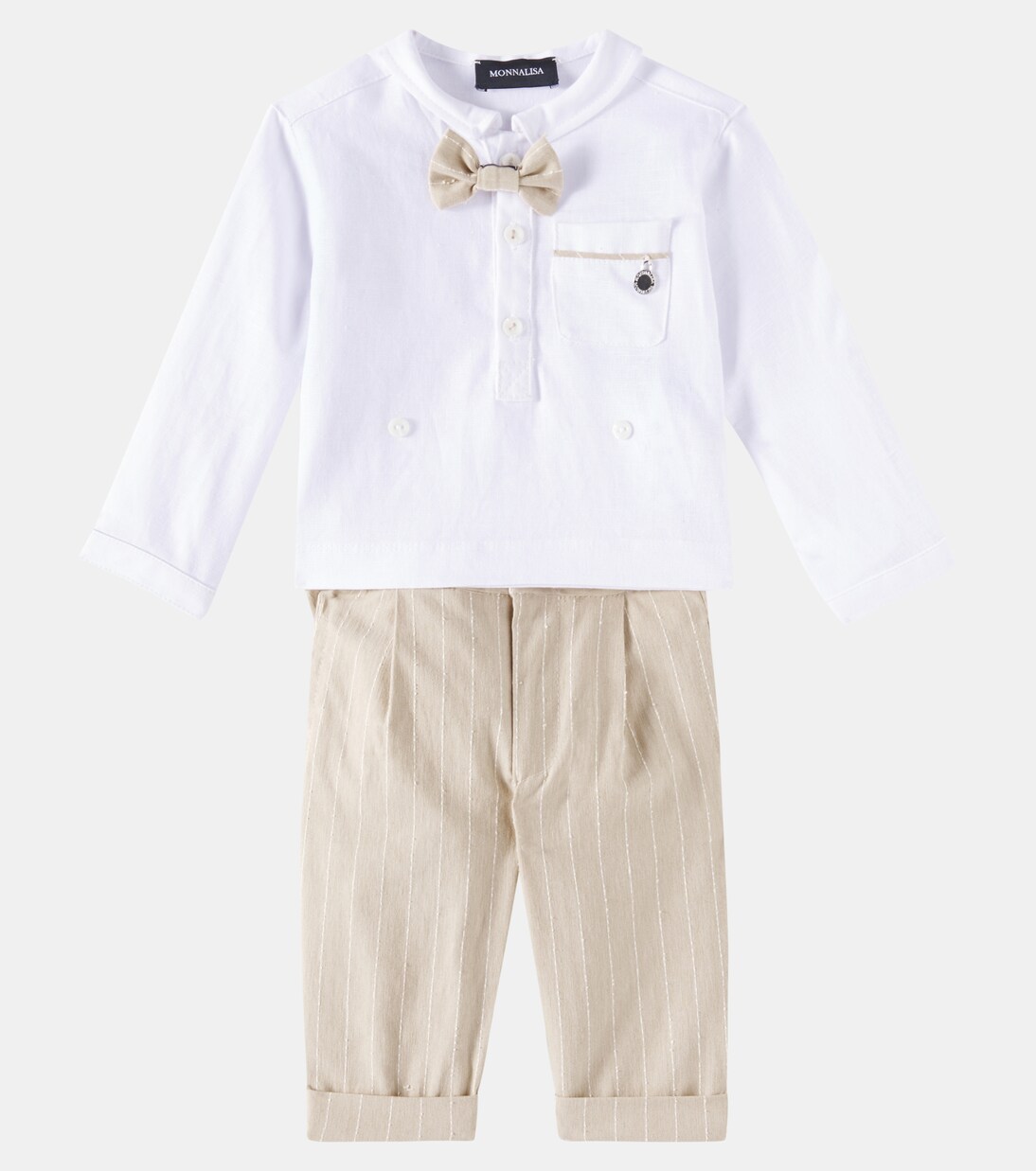 Baby - Top e pantaloni in cotone e lino | Monnalisa