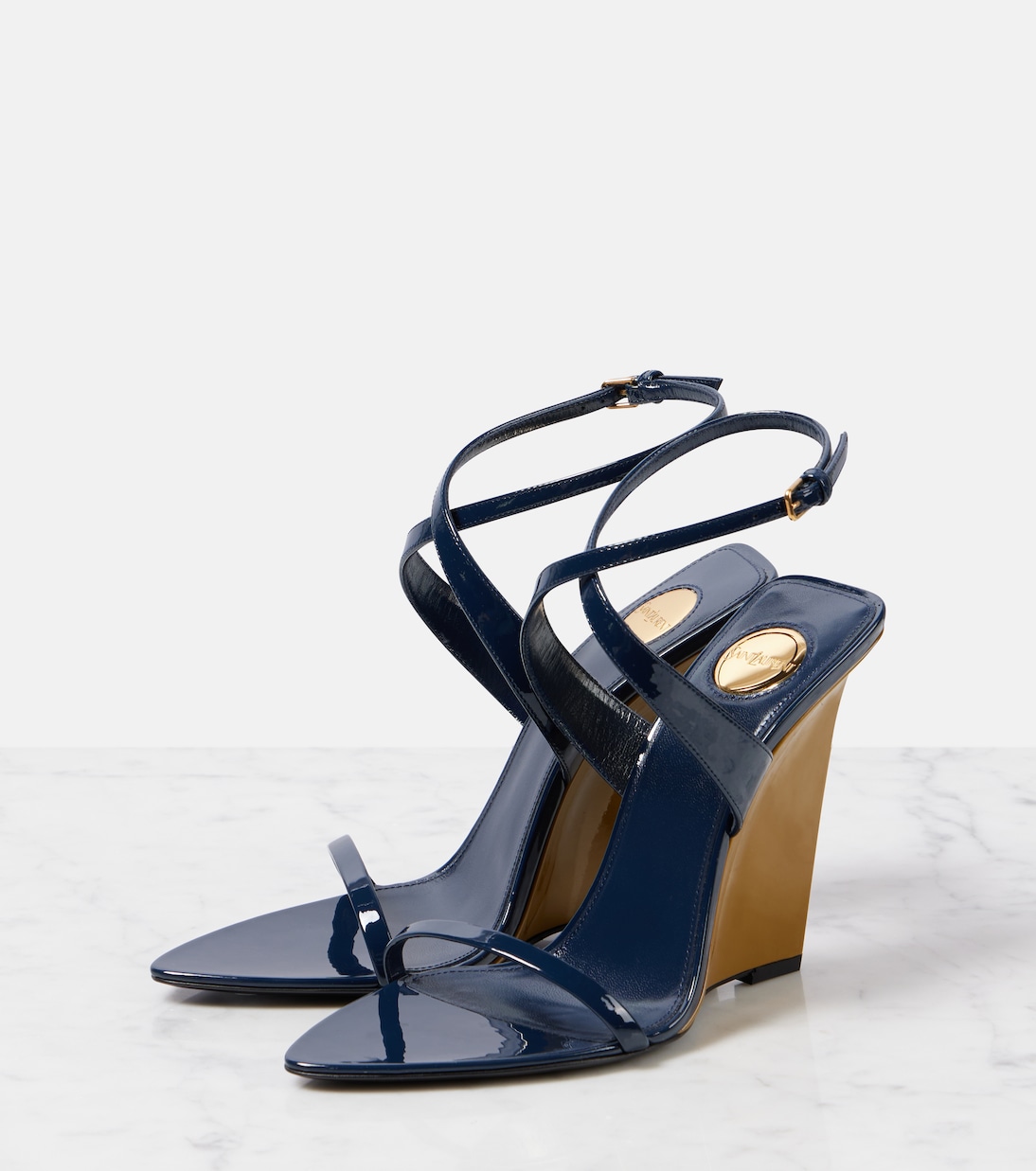 Wedge-Sandalen Salomé 110 aus Lackleder | Saint Laurent