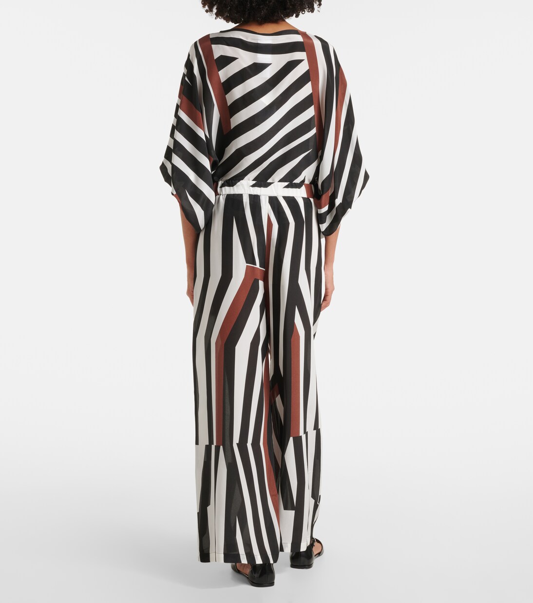 Pantalon ample Tropea rayé en soie | Max Mara