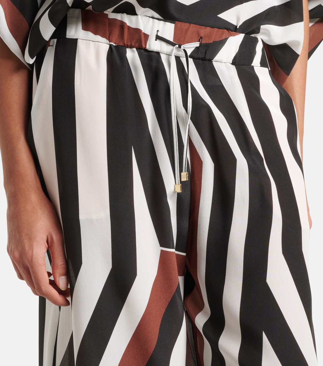 Pantalon ample Tropea rayé en soie | Max Mara