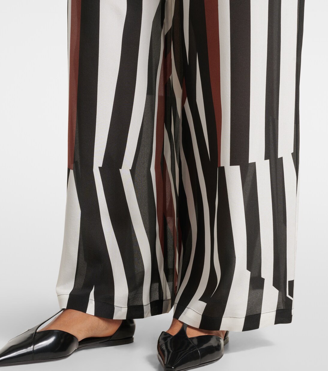 Pantalon ample Tropea rayé en soie | Max Mara