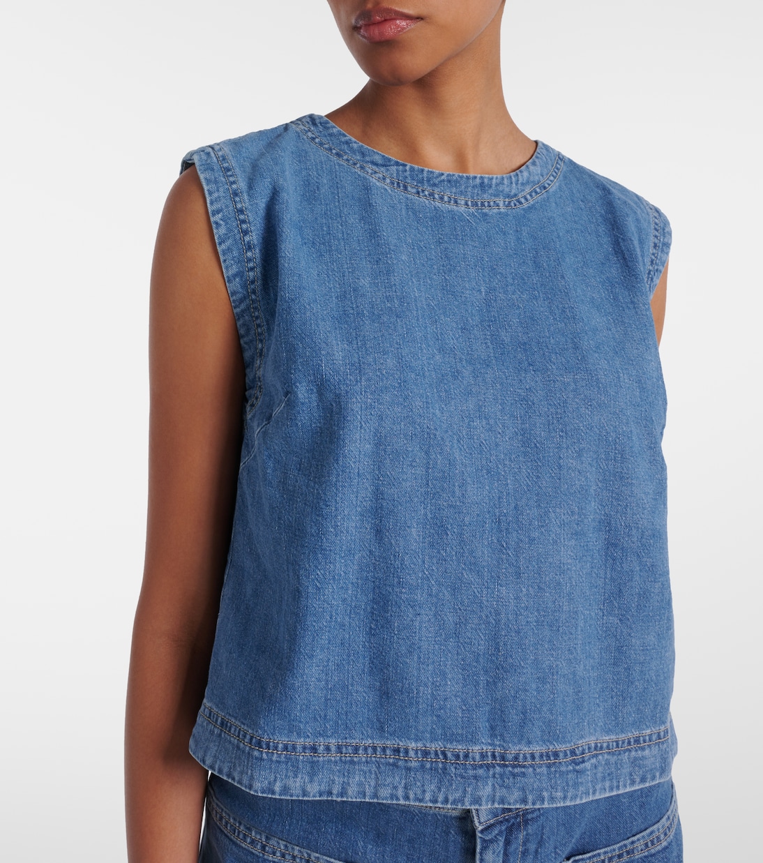 Top Loren aus Denim | Velvet