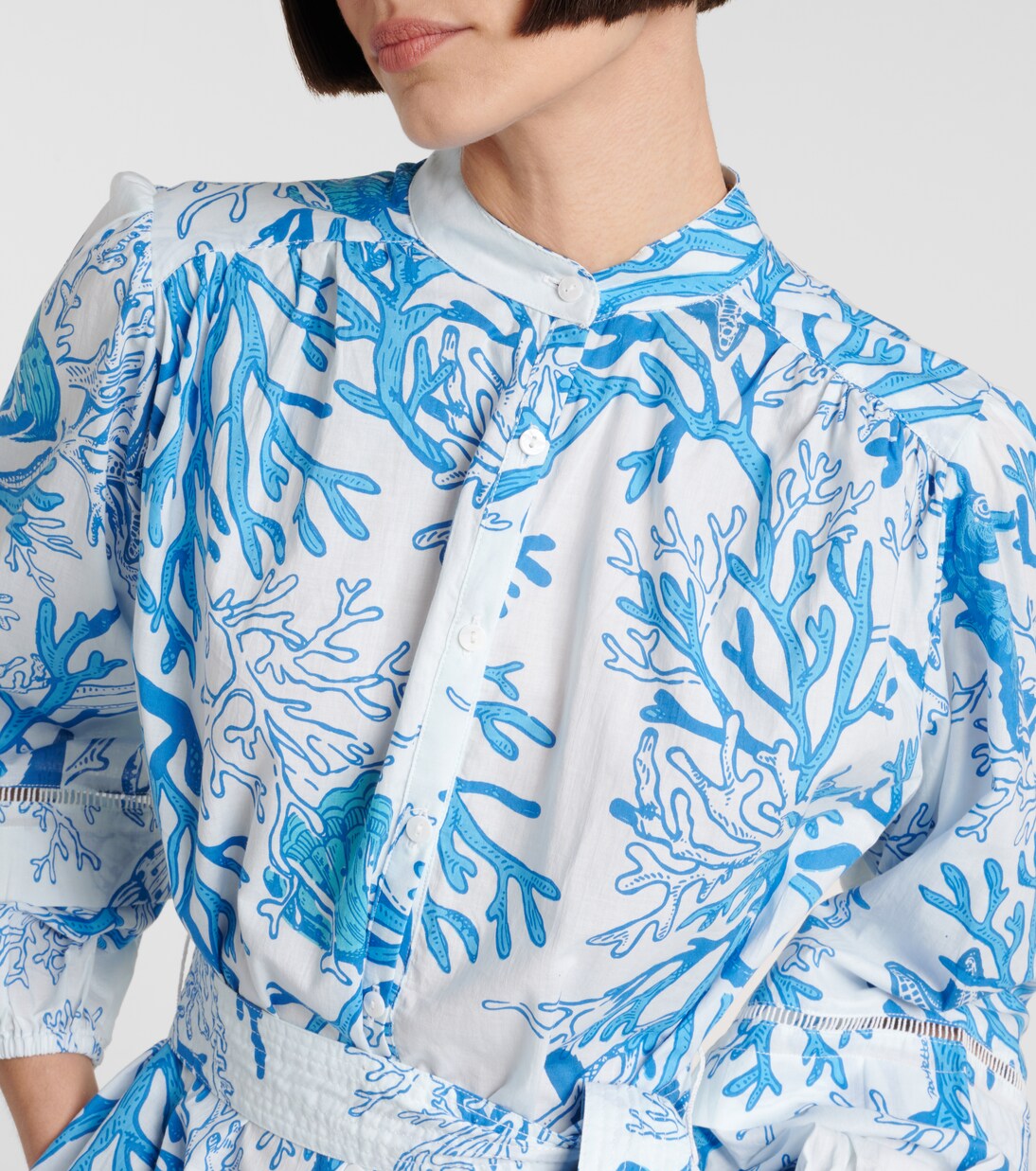 Robe chemise Cathy imprimée en coton | Poupette St Barth