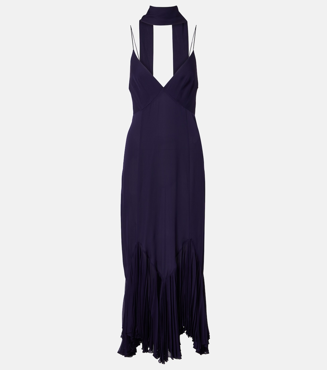 Candita scarf-detail silk midi dress | Khaite