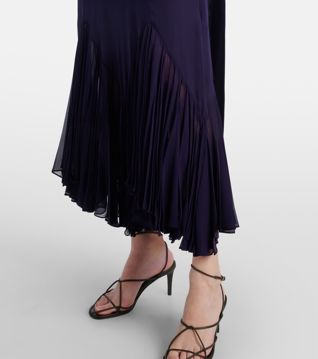 Candita scarf-detail silk midi dress | Khaite