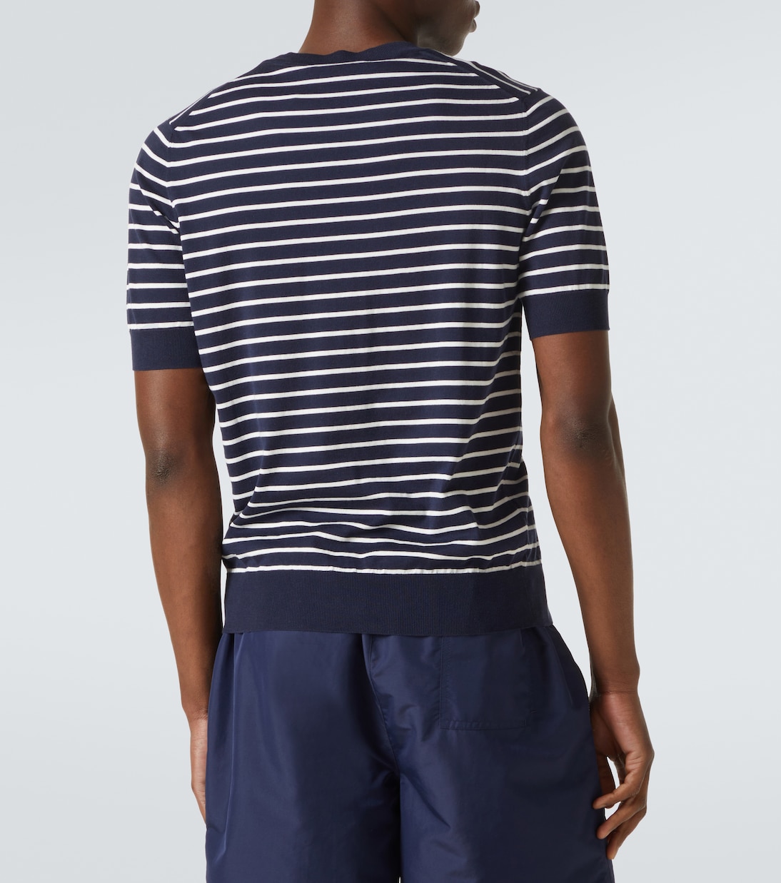 Camiseta de jersey de algodón a rayas | Brunello Cucinelli