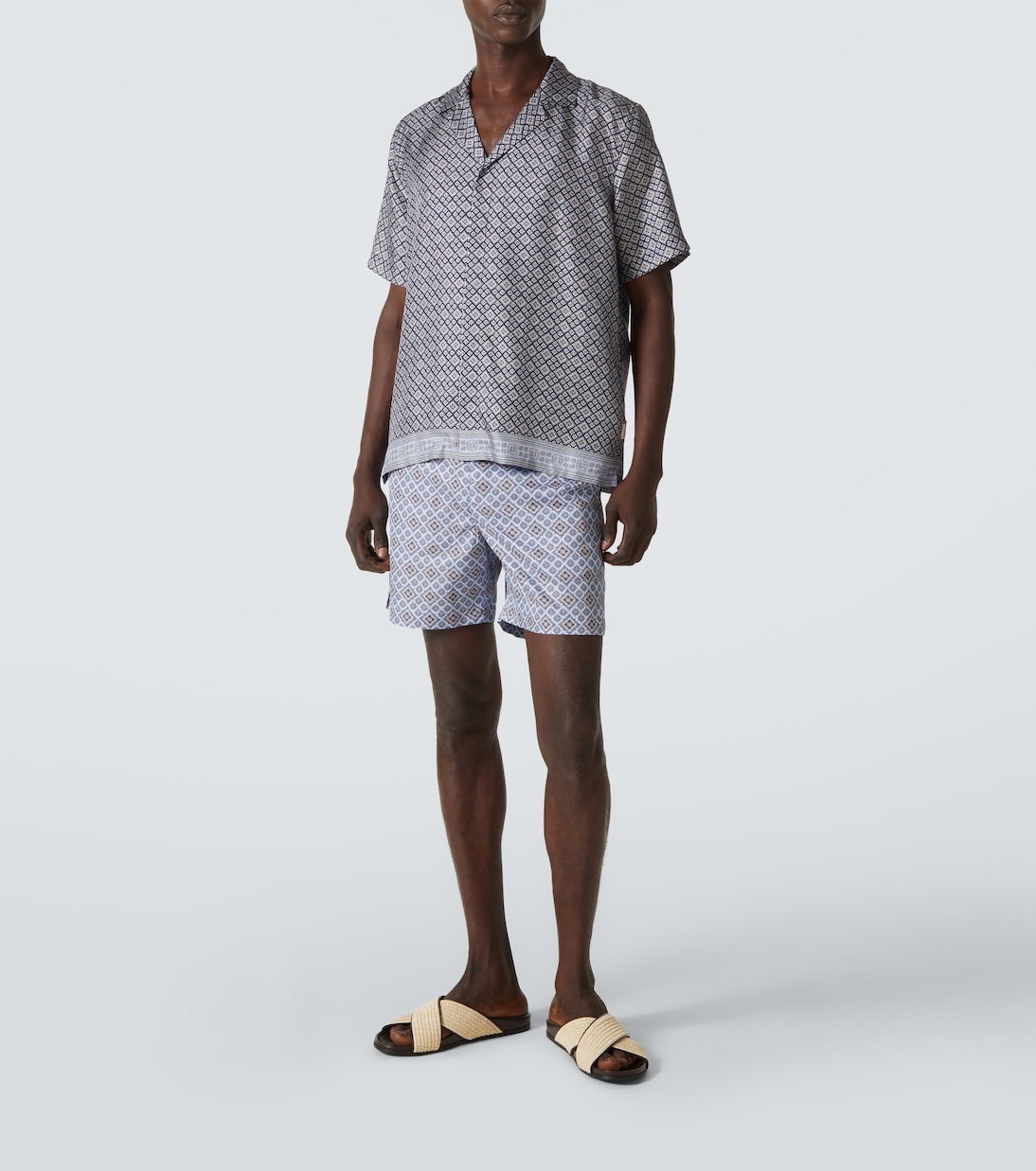 Maitan printed silk blowing shirt | Orlebar Brown