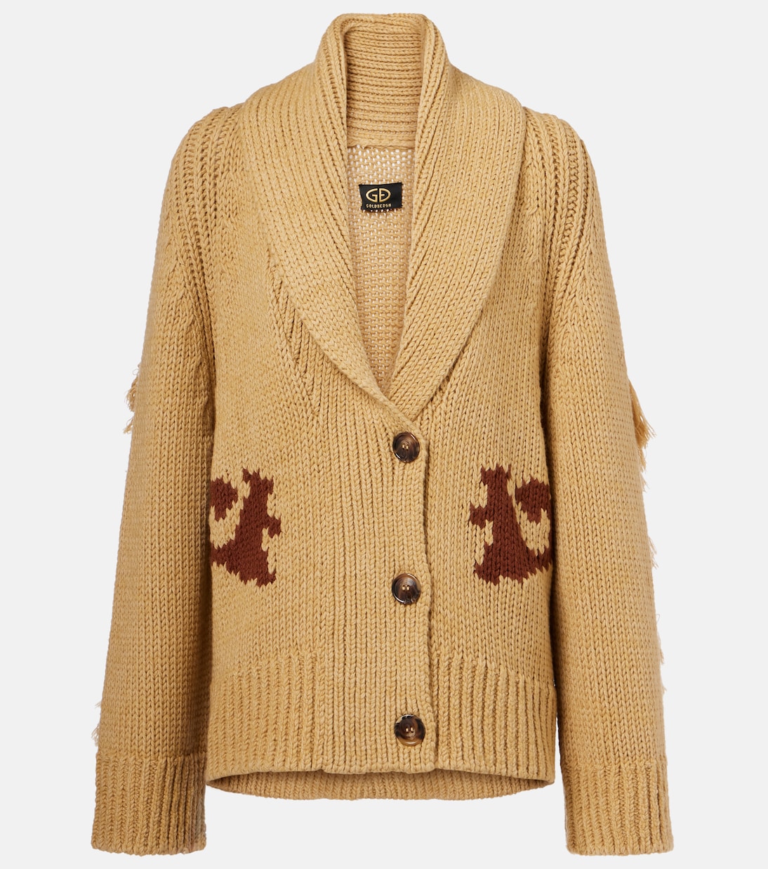 Cardigan Nora intarsia en laine mélangée | Goldbergh