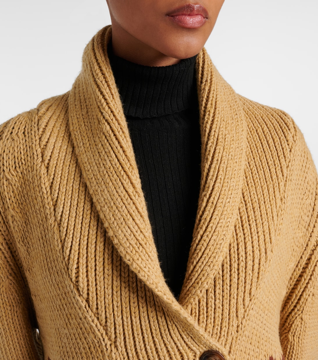 Cardigan Nora intarsia en laine mélangée | Goldbergh