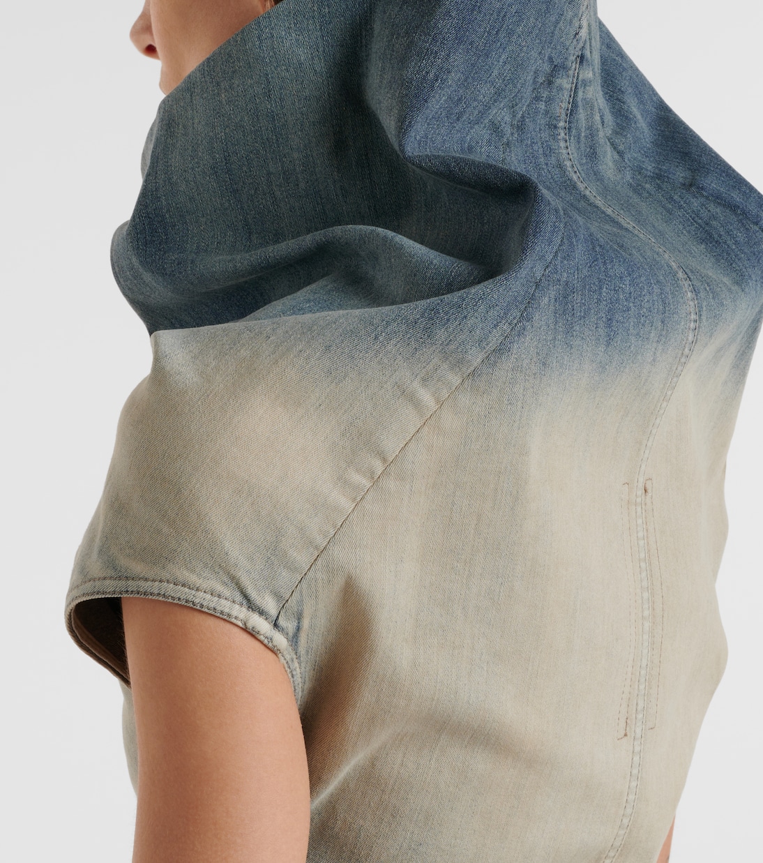 Draped denim top  | Rick Owens