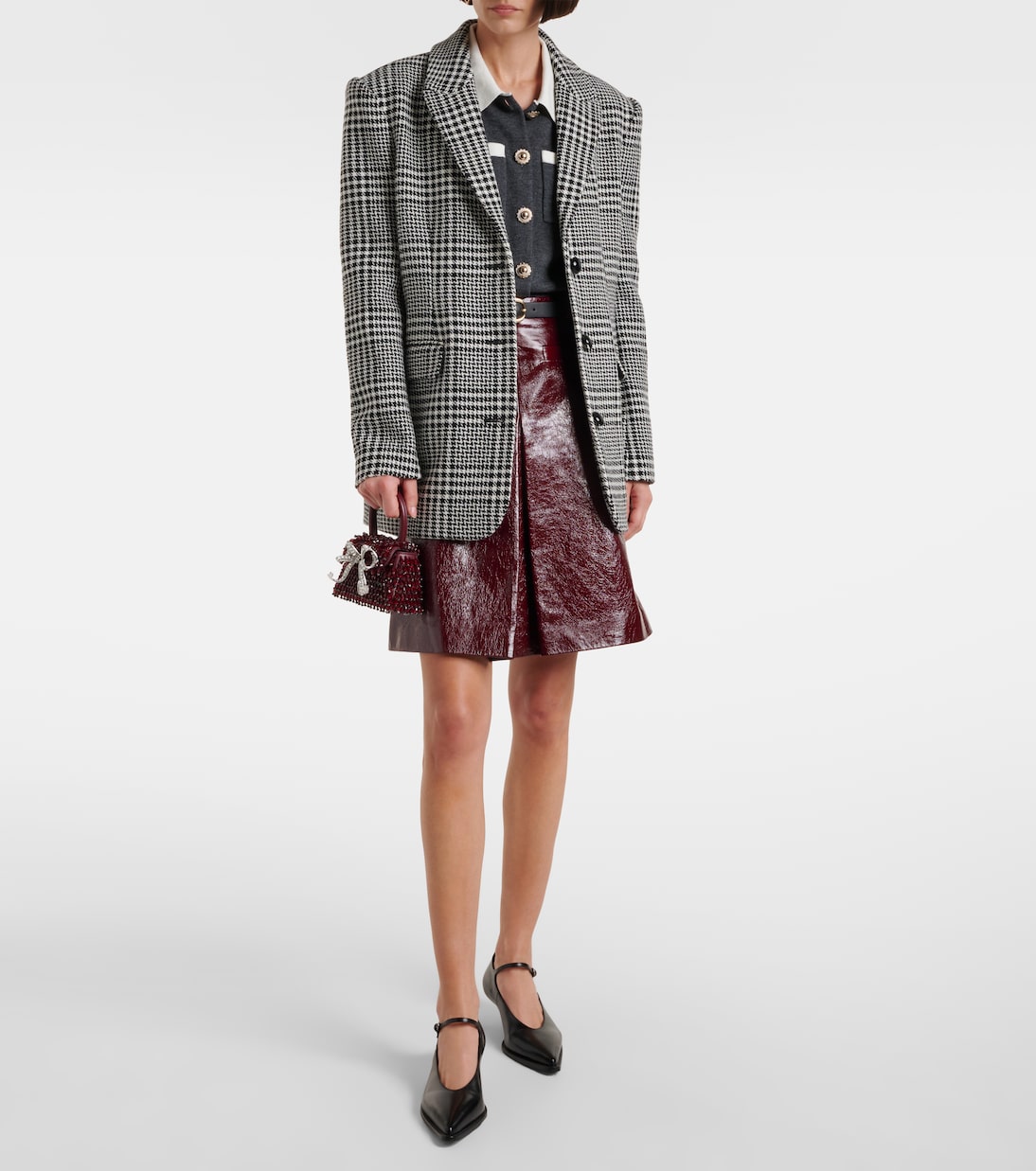 Hundstooth oversized blazer | Self-Portrait