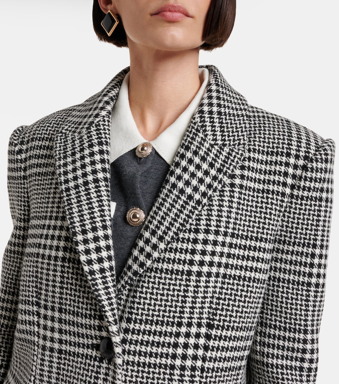 Hundstooth oversized blazer | Self-Portrait