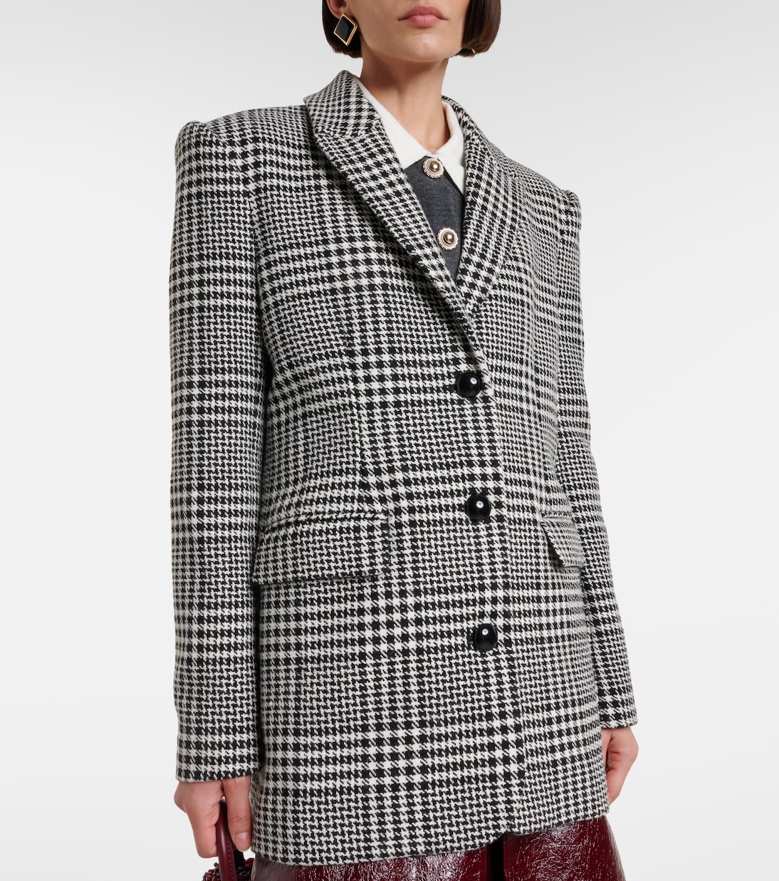 Hundstooth oversized blazer | Self-Portrait