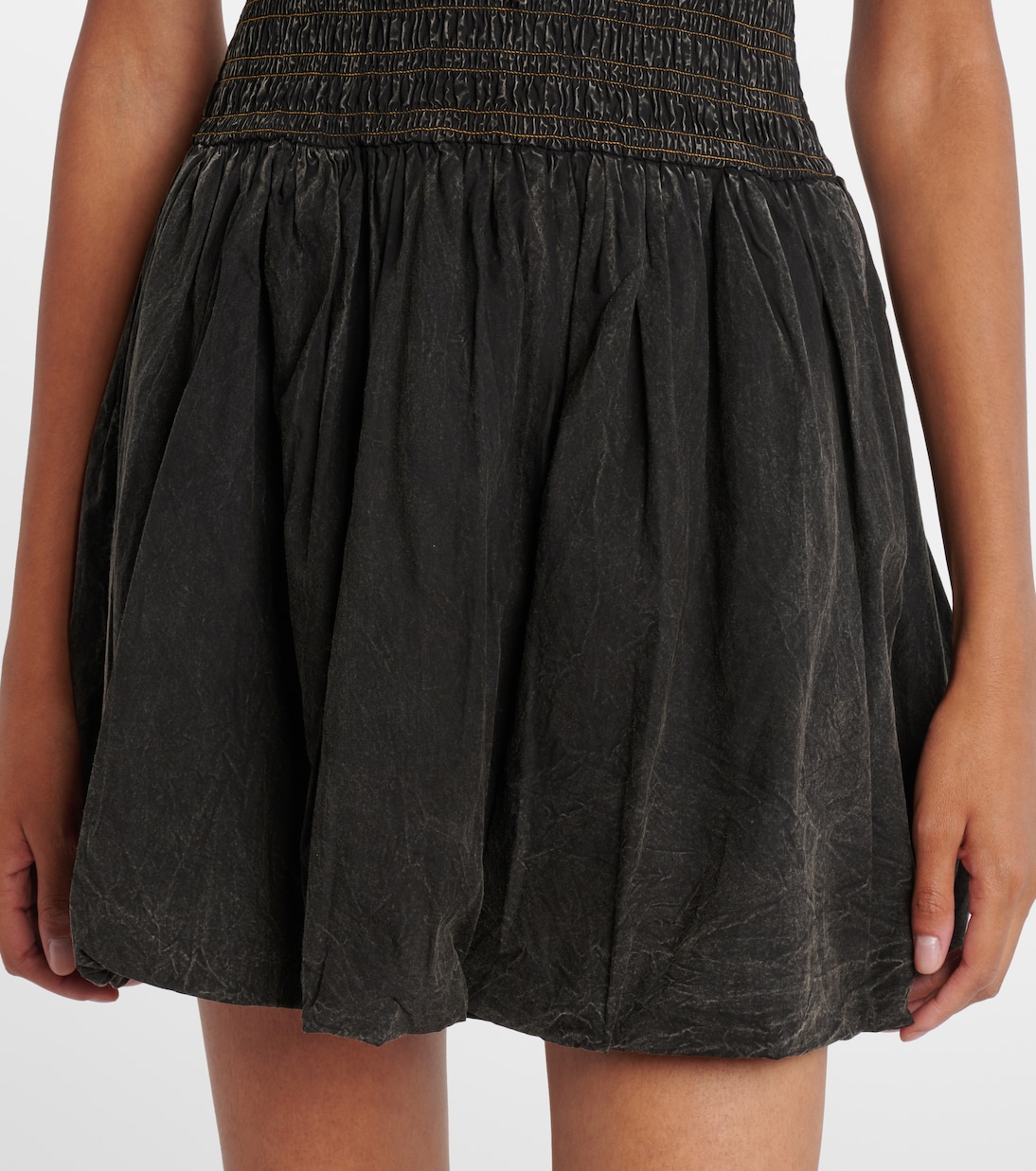 Bow-detail denim minidress | Ganni