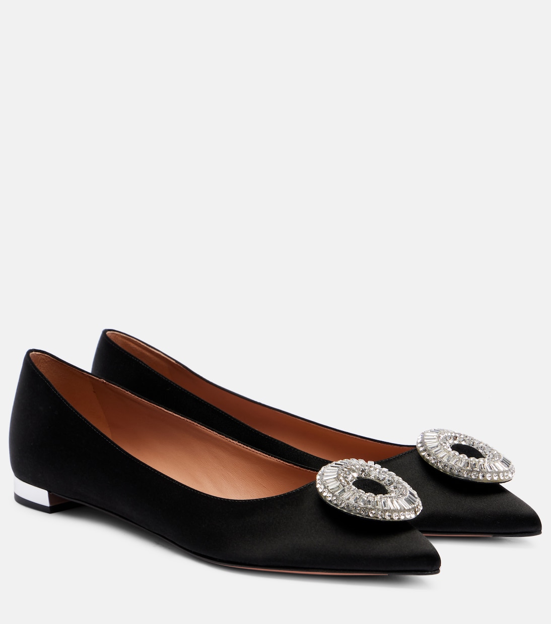 Crystal Hoop satin ballet flats | Aquazzura