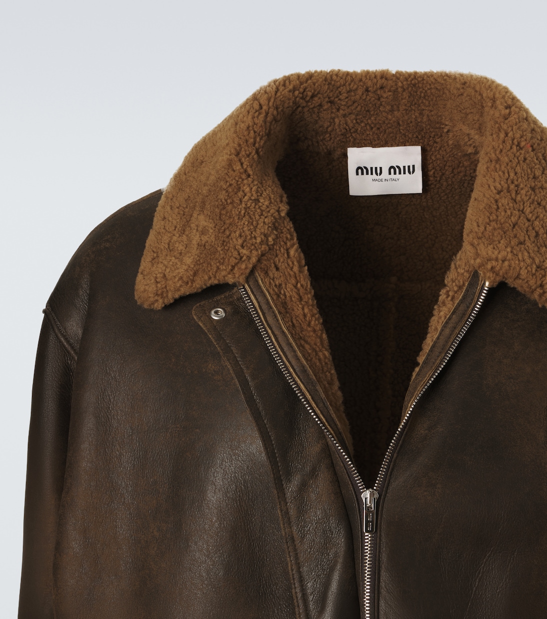Veste en cuir et shearling | Miu Miu