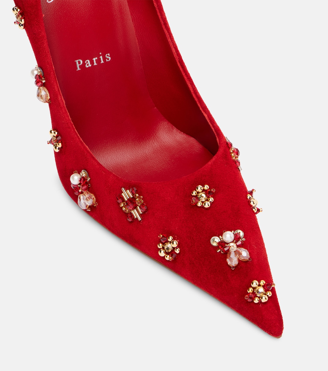 Mix Kate 100 embellished suede pumps | Christian Louboutin