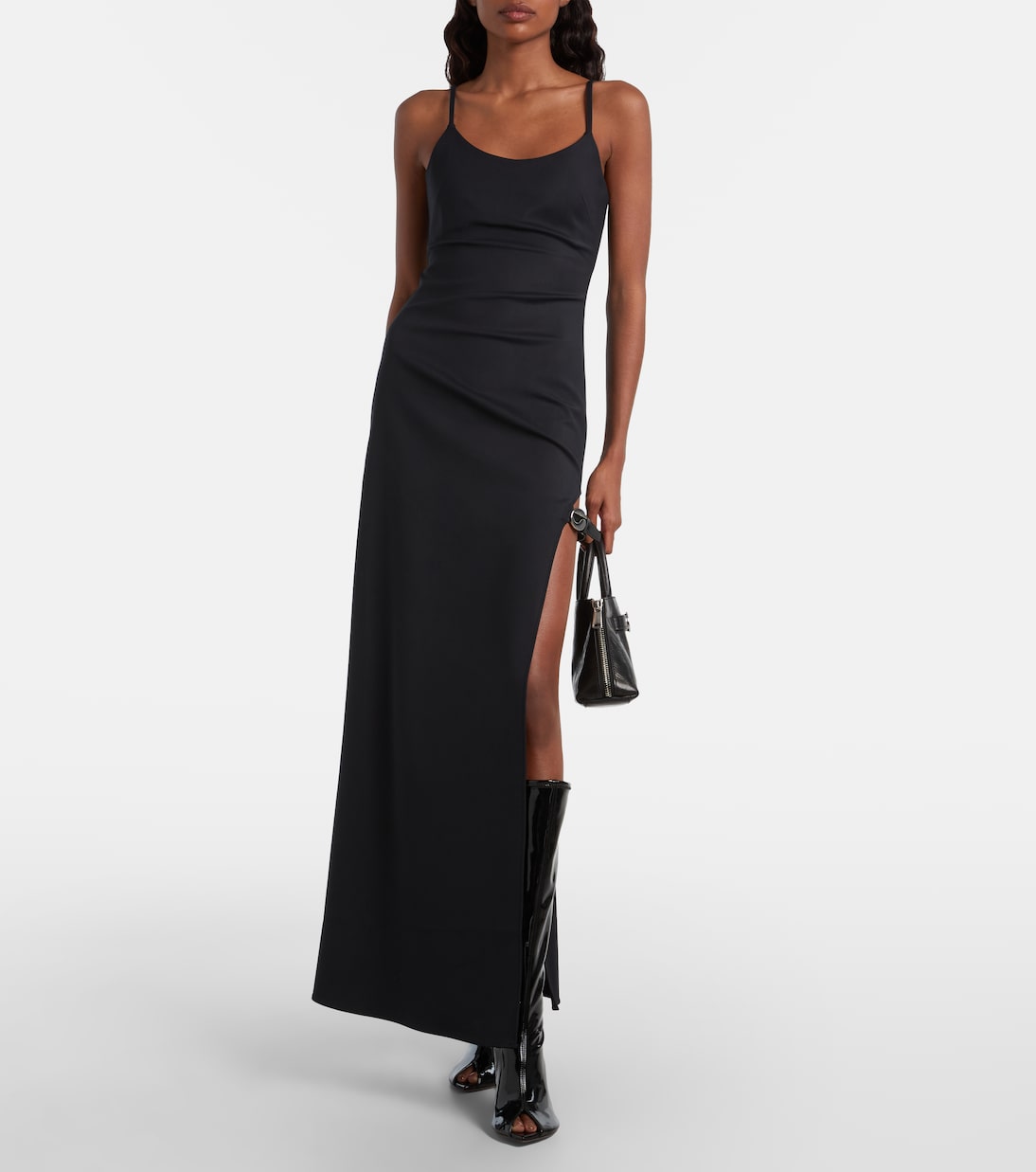 Bruna 95 patent leather knee-high boots | Amina Muaddi