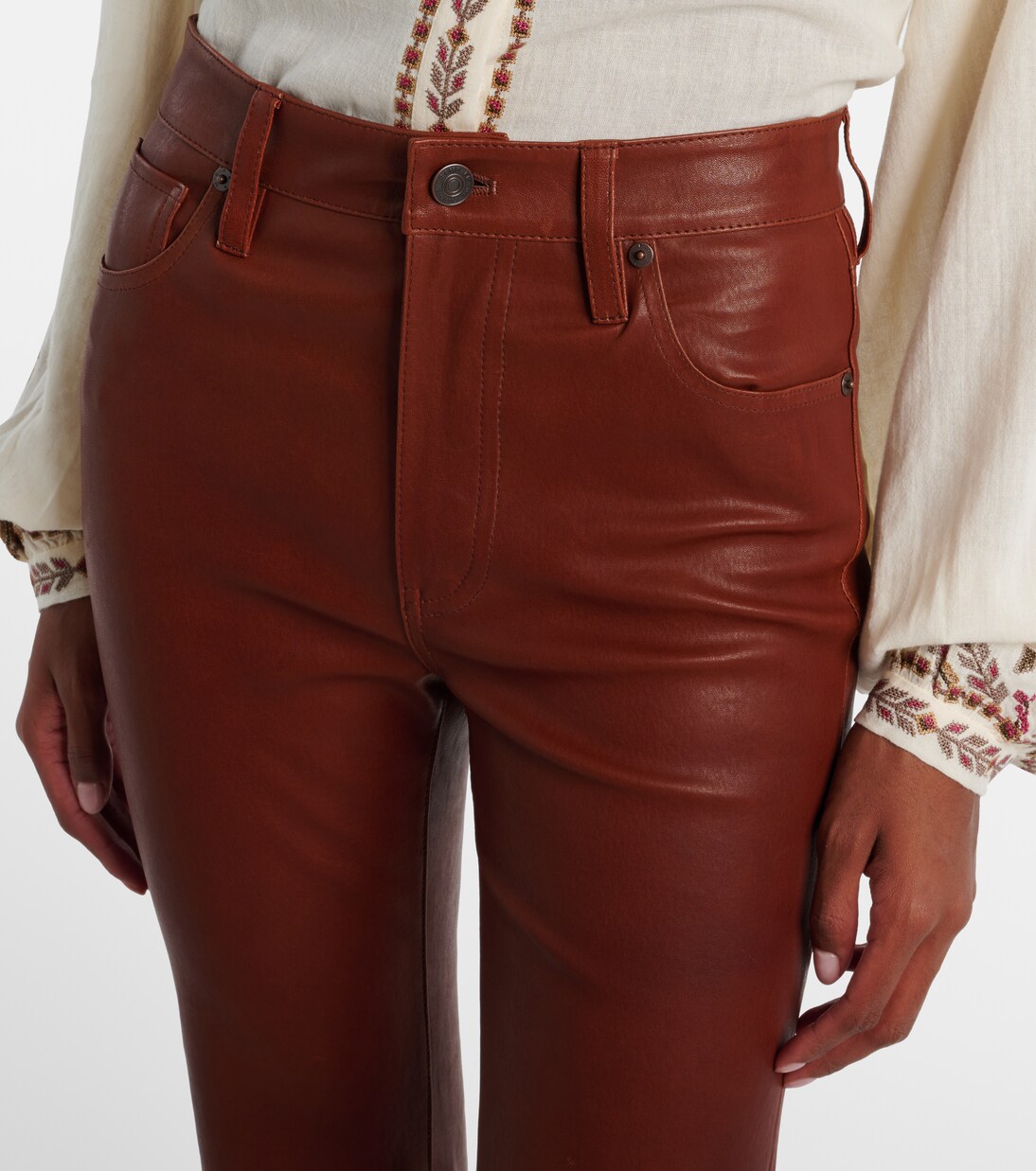 Hose Reboot Crop aus Leder | Frame