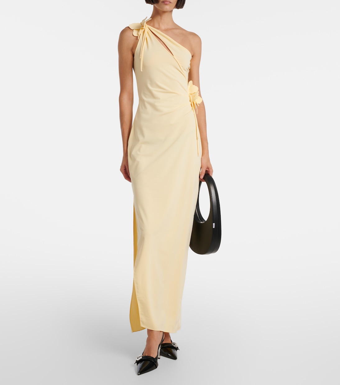 Robe longue asymétrique à fleurs | Coperni