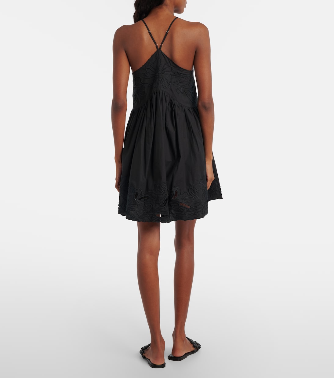 Besticktes Minikleid aus Baumwollpopeline | Juliet Dunn