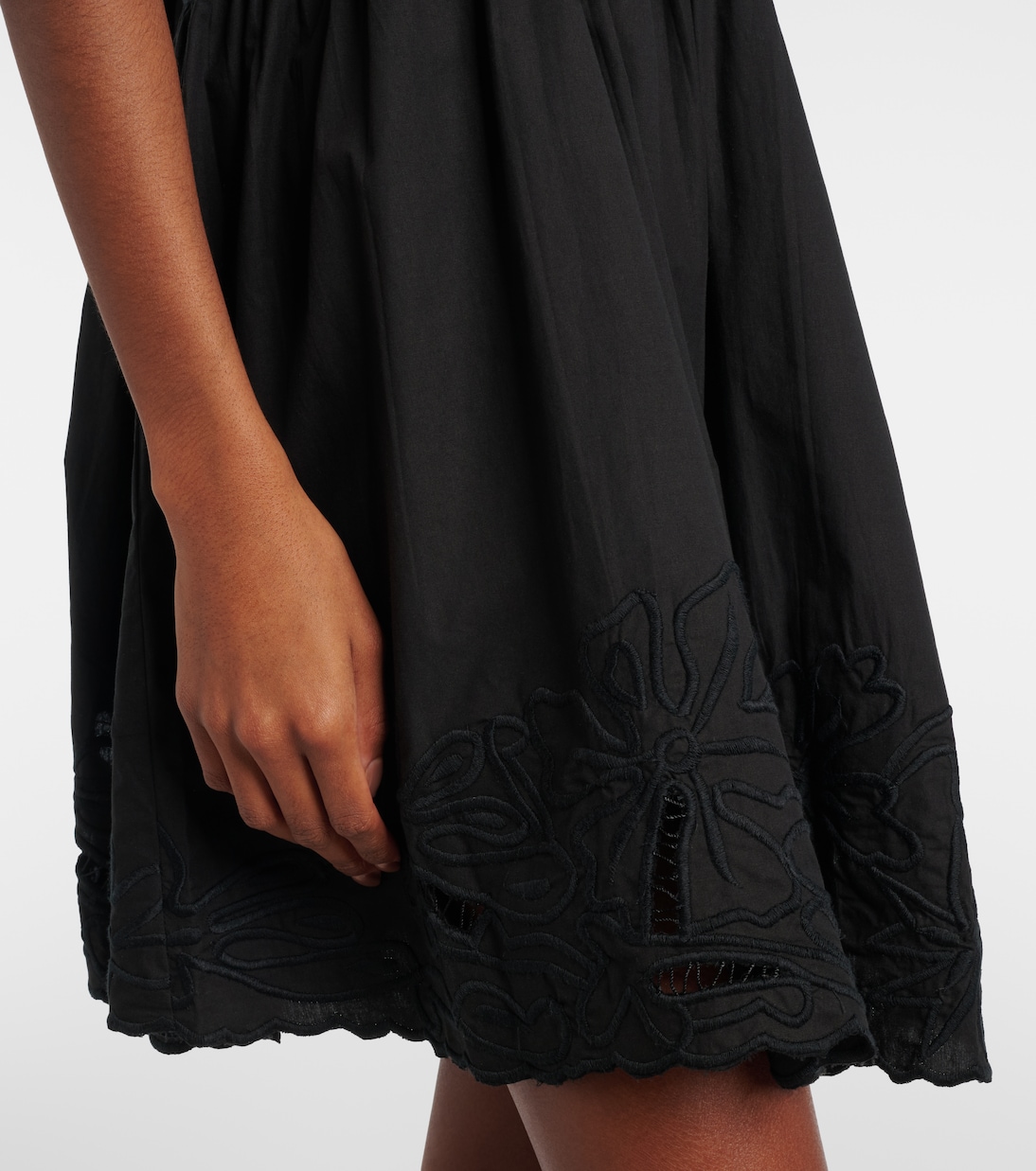 Besticktes Minikleid aus Baumwollpopeline | Juliet Dunn