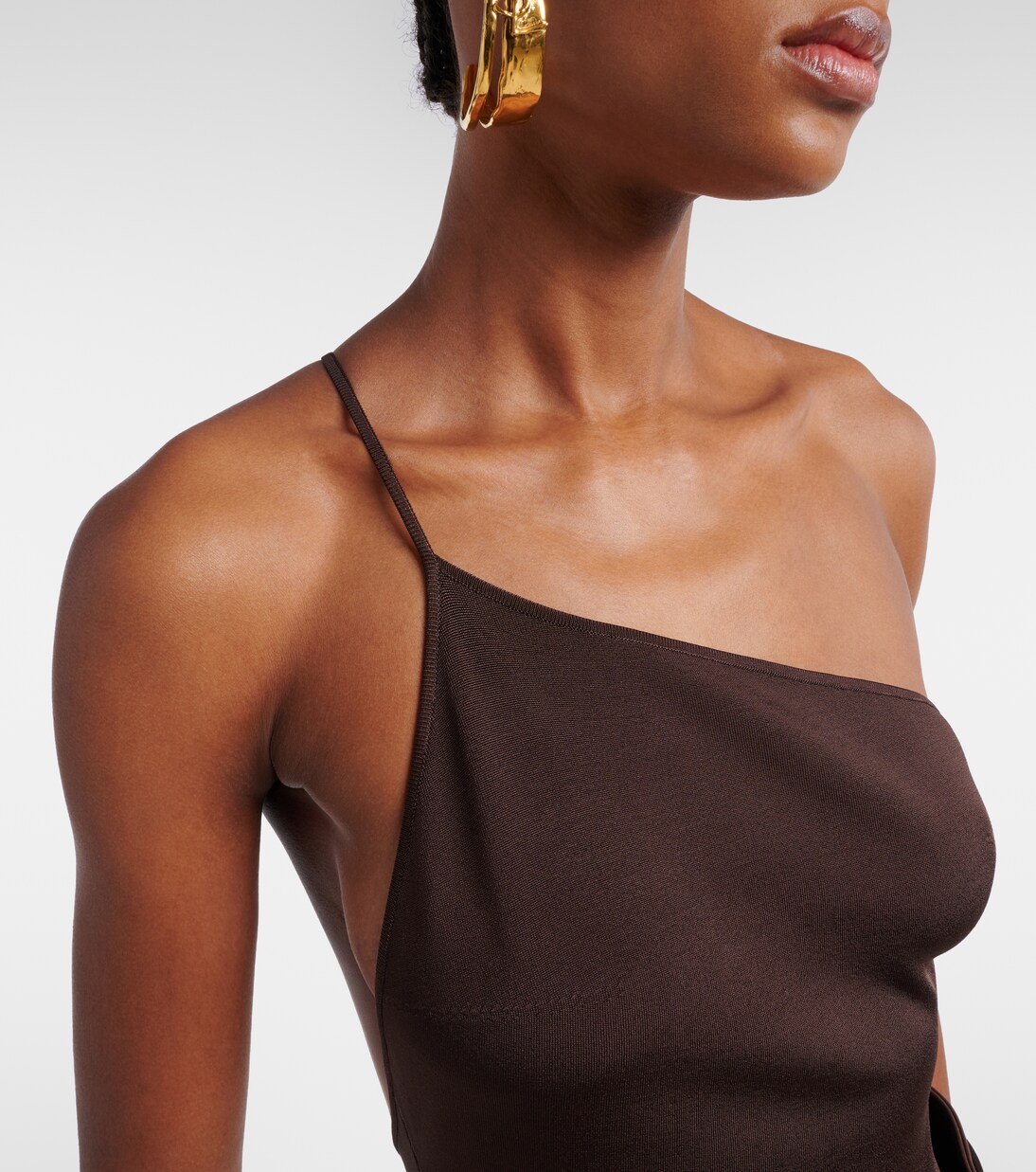 One-shoulder satin bodysuit | Saint Laurent