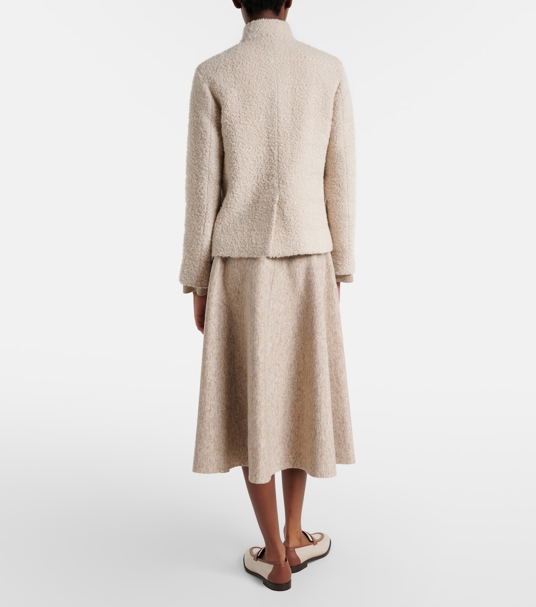 Gonna midi in cashmere, lana e lino | Loro Piana